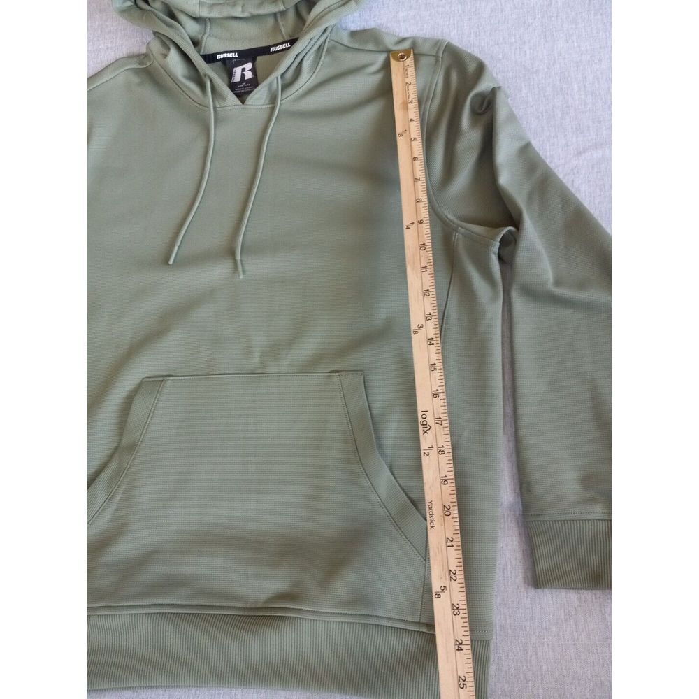 Russell Men Medium 38-40 Fleece‎ Hoody Drawstring Sweater Military Green Jacket - Picture 4 of 12